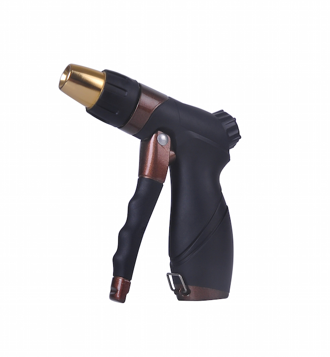 Heavy-Duty Zinc Alloy Garden Hose Nozzle with Adjustable Metal Head And Front Trigger