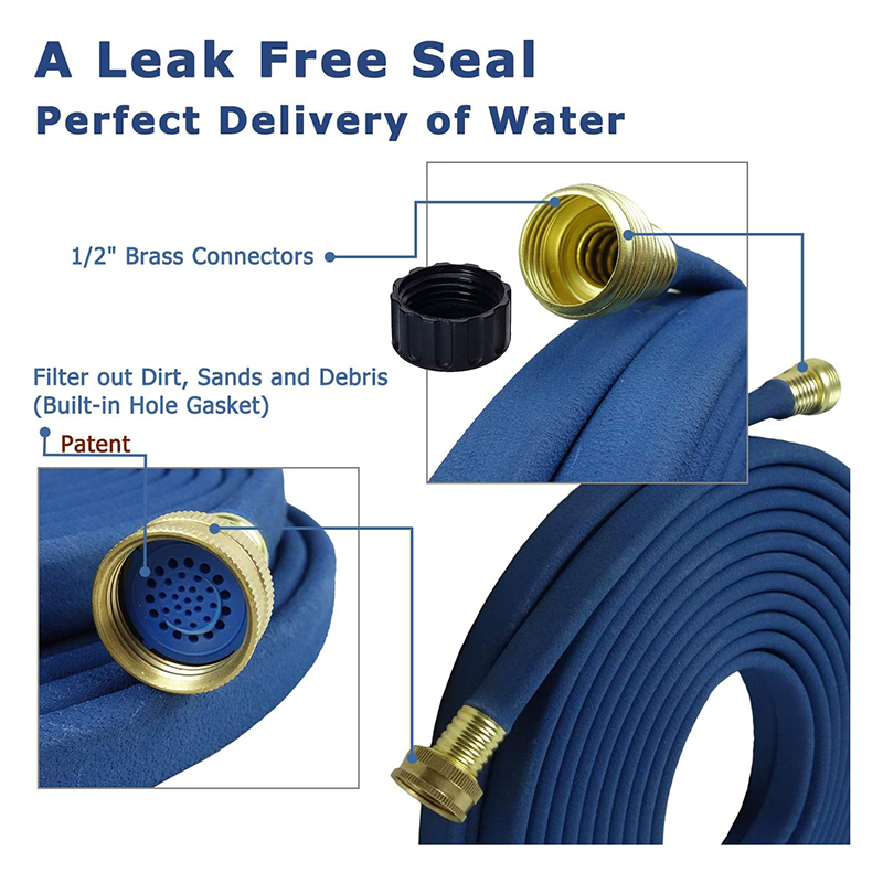H2O WORKS 25 ft Flat Soaker Hose with Brass Fittings