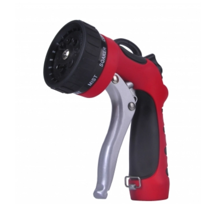8-Pattern Die-Cast Metal Garden Hose Nozzle with Front Trigger and Flow Control