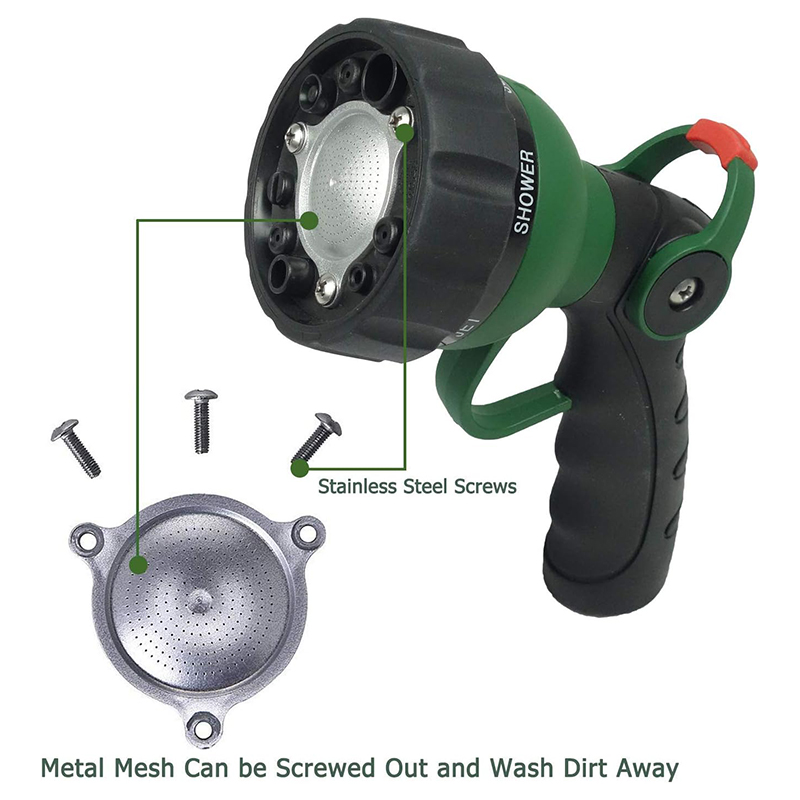 High-Pressure Garden Hose Nozzle with Thumb Flow Control