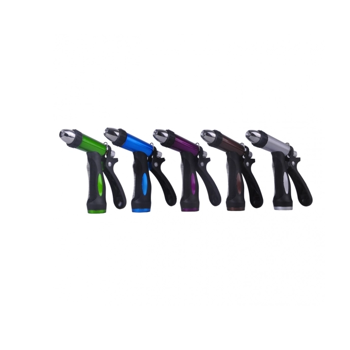 Heavy Duty Rear Trigger 3-Way Metal Hose Nozzle with Adjustable Spray
