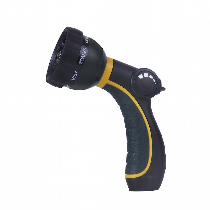 8-Pattern Plastic Hose Nozzle with Thumb ON/OFF Control