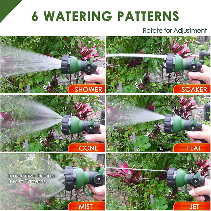 High-Pressure Garden Hose Nozzle with Thumb Flow Control
