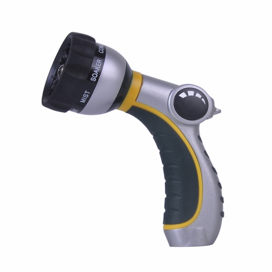 8-Pattern Hose Nozzle with Thumb ON/OFF Control And TPR Grip