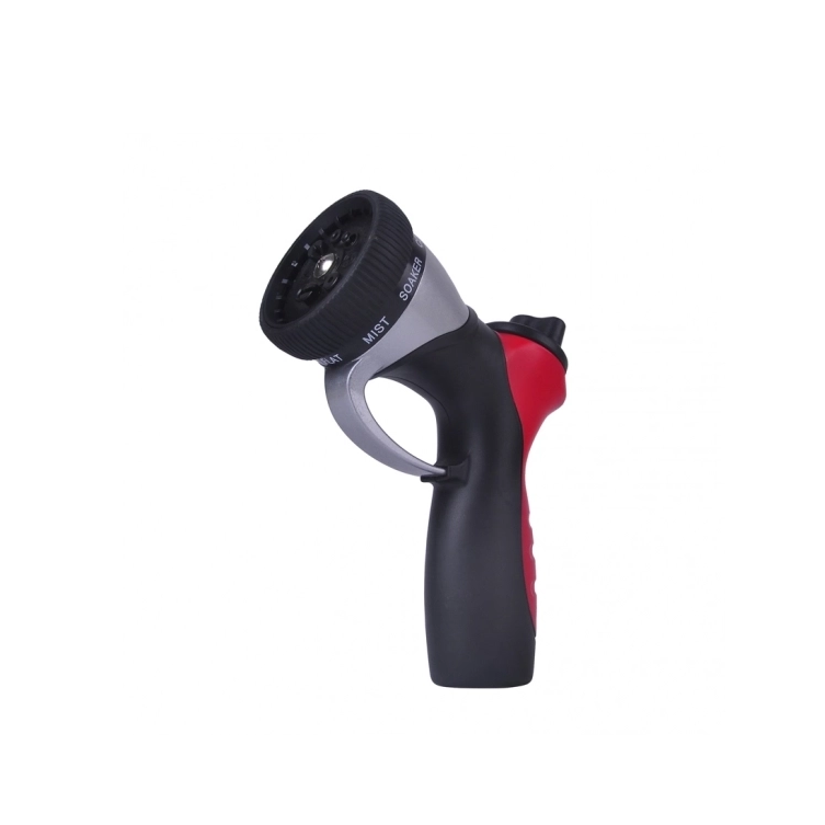 Heavy-Duty Die-Cast Metal 8-Pattern Hose Nozzle with Flow Control Knob