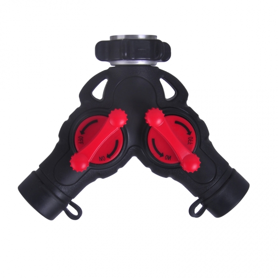 Heavy-Duty 2-Way Hose Connector — Dual-Outlet Garden Hose Splitter