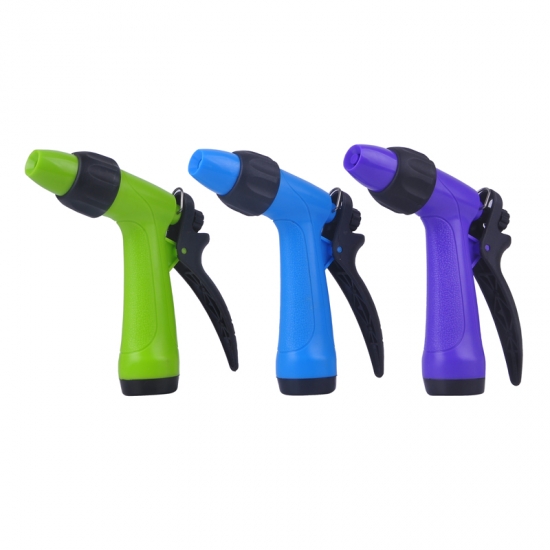 Adjustable Plastic Rear Trigger Hose Nozzle with 3-Way Head