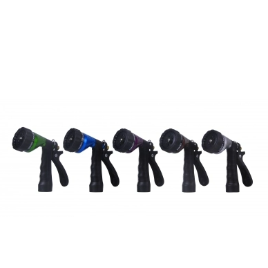 6-Pattern Zinc Alloy Metal Trigger Hose Nozzle with Slip-Resistant TPR Grip
