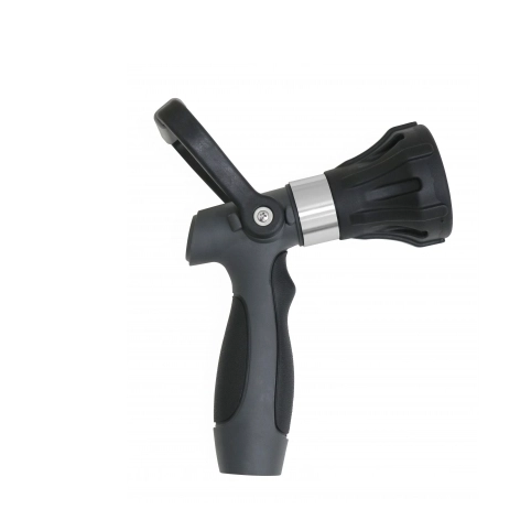 Heavy Duty Metal Fireman Hose Nozzle with Adjustable Jet to Cone Spray and TPR Grip