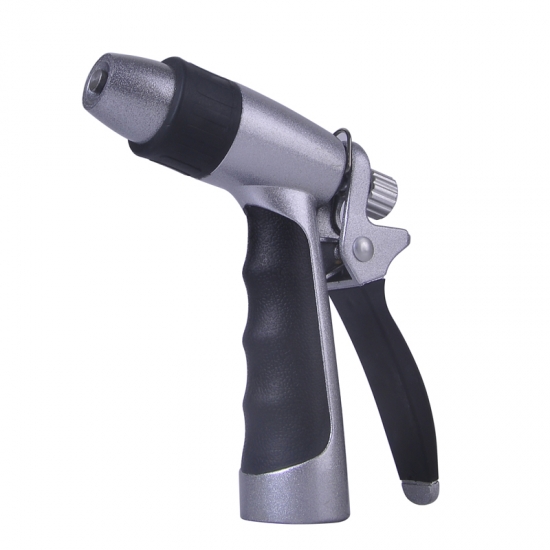 Heavy-Duty Adjustable Rear Trigger Aluminum Hose Nozzle with TPR Grip