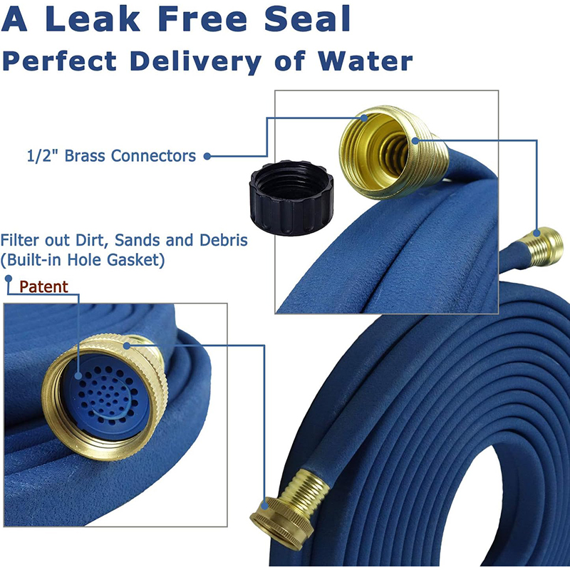 H2O WORKS 50 ft Lay-Flat Soaker Hose with Brass Ends