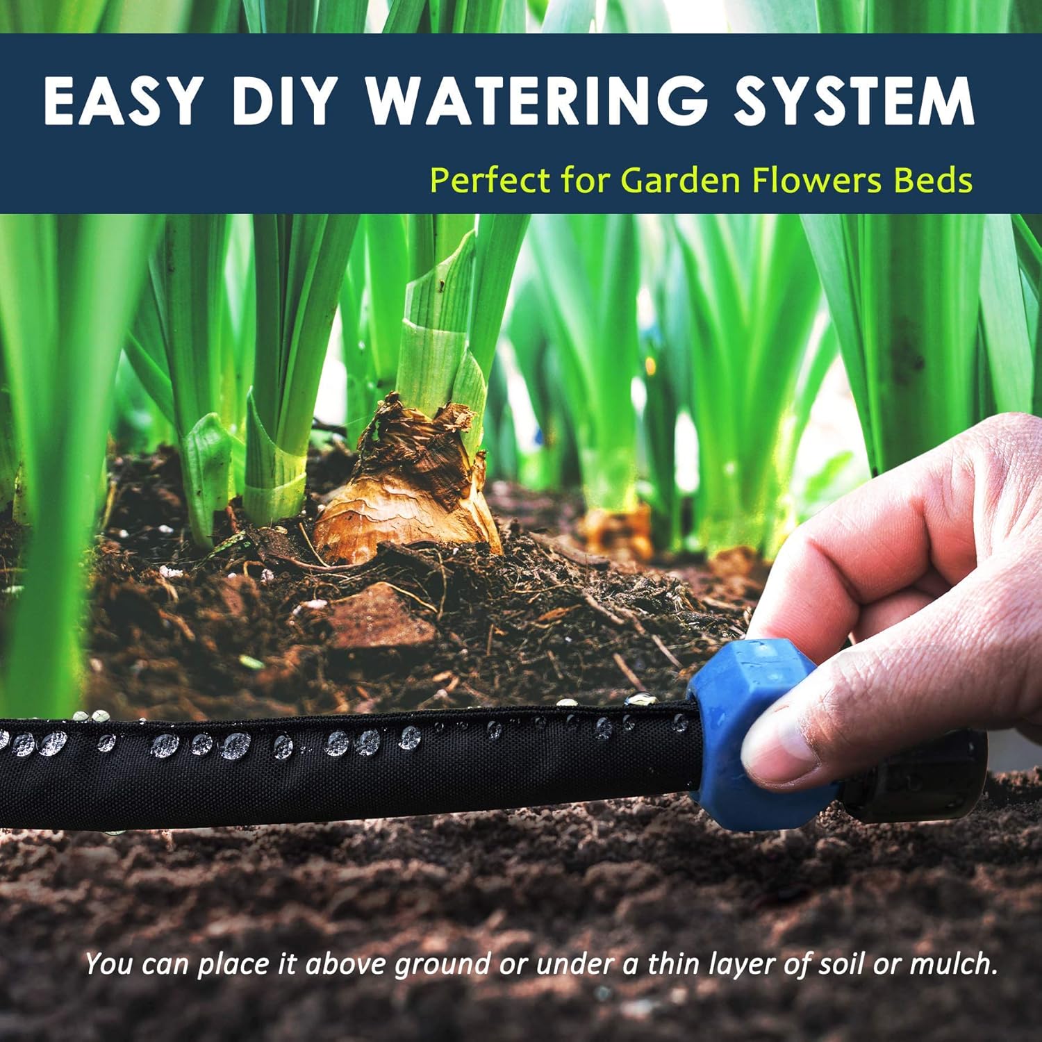 50 FT Flexible Soaker Hose for Medium Gardens, Kink-Resistant
