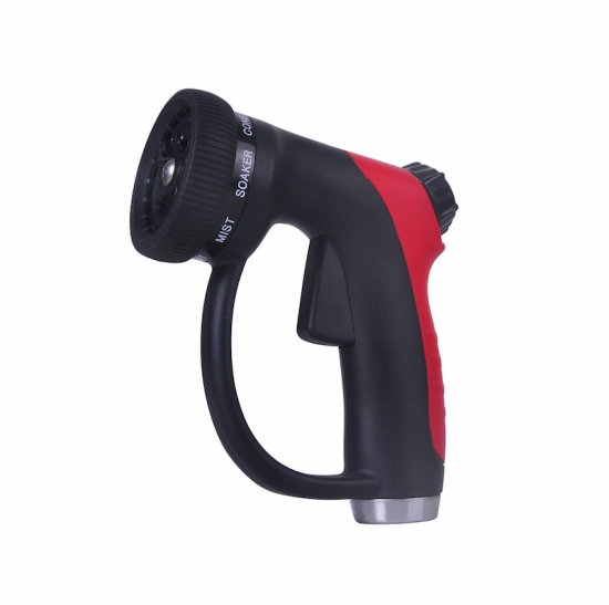 8-Pattern L-Shape Garden Hose Nozzle with Ergonomic Hand Grip
